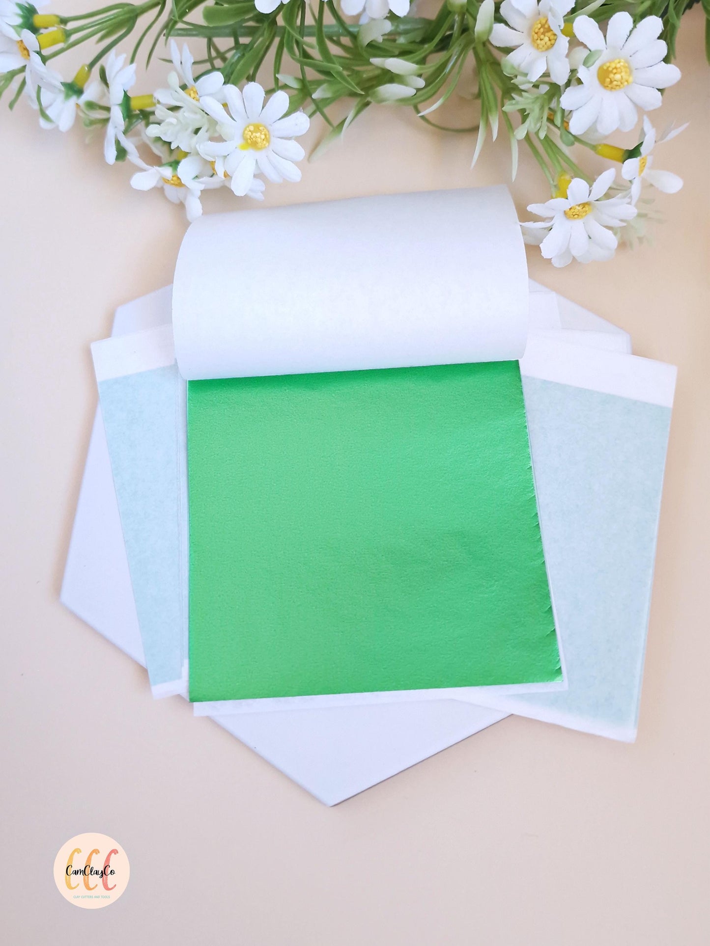 10 feuilles d'or - Vert - Outil pour argile polymère et résine