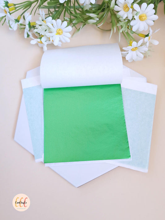 10 feuilles d'or - Vert - Outil pour argile polymère et résine