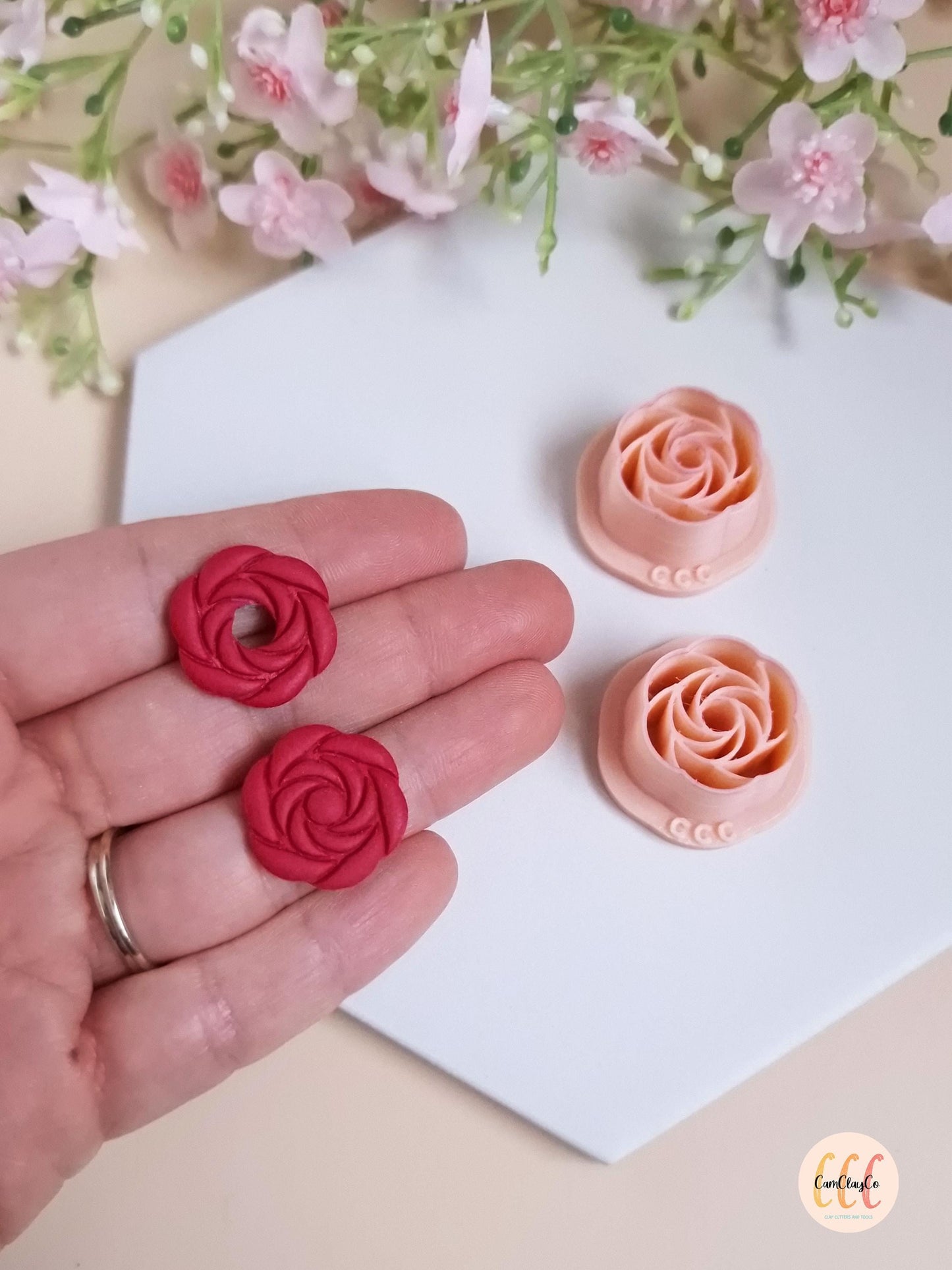 Emporte-pièces 3D en forme de roses pour la fabrication de bijoux en argile polymère, créoles interchangeables, pampilles