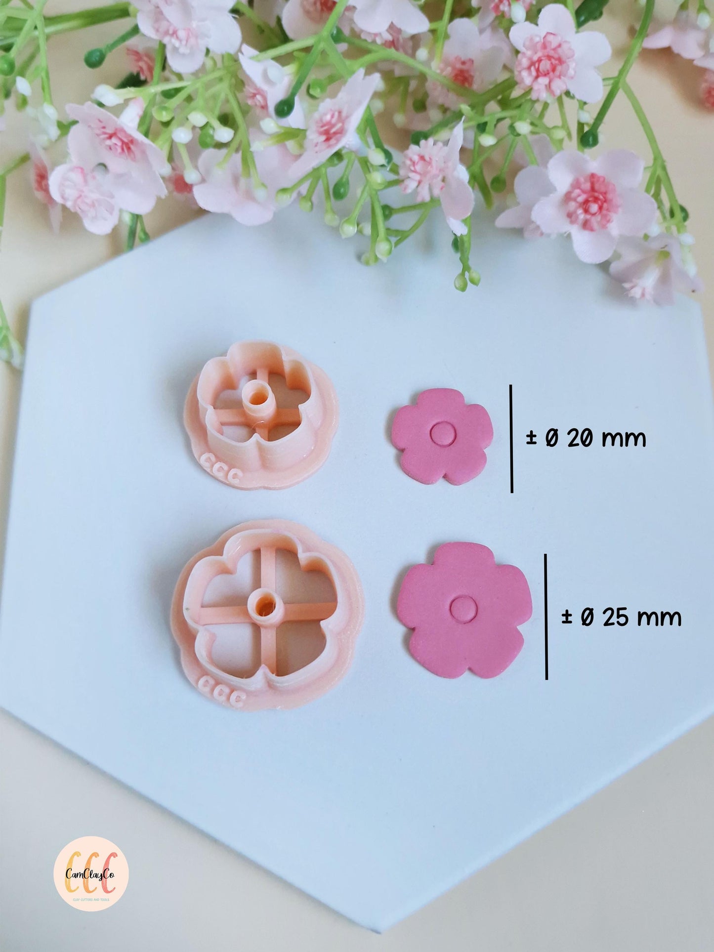 Emporte-pièces 3D fleurs à 5 pétales larges pour la fabrication de bijoux en argile polymère, créoles interchangeables, pampilles