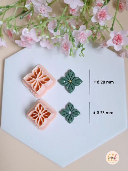 Emporte-pièces 3D fleurs abstraites élégantes pour la fabrication de bijoux en argile polymère, créoles interchangeables - Elegant 04