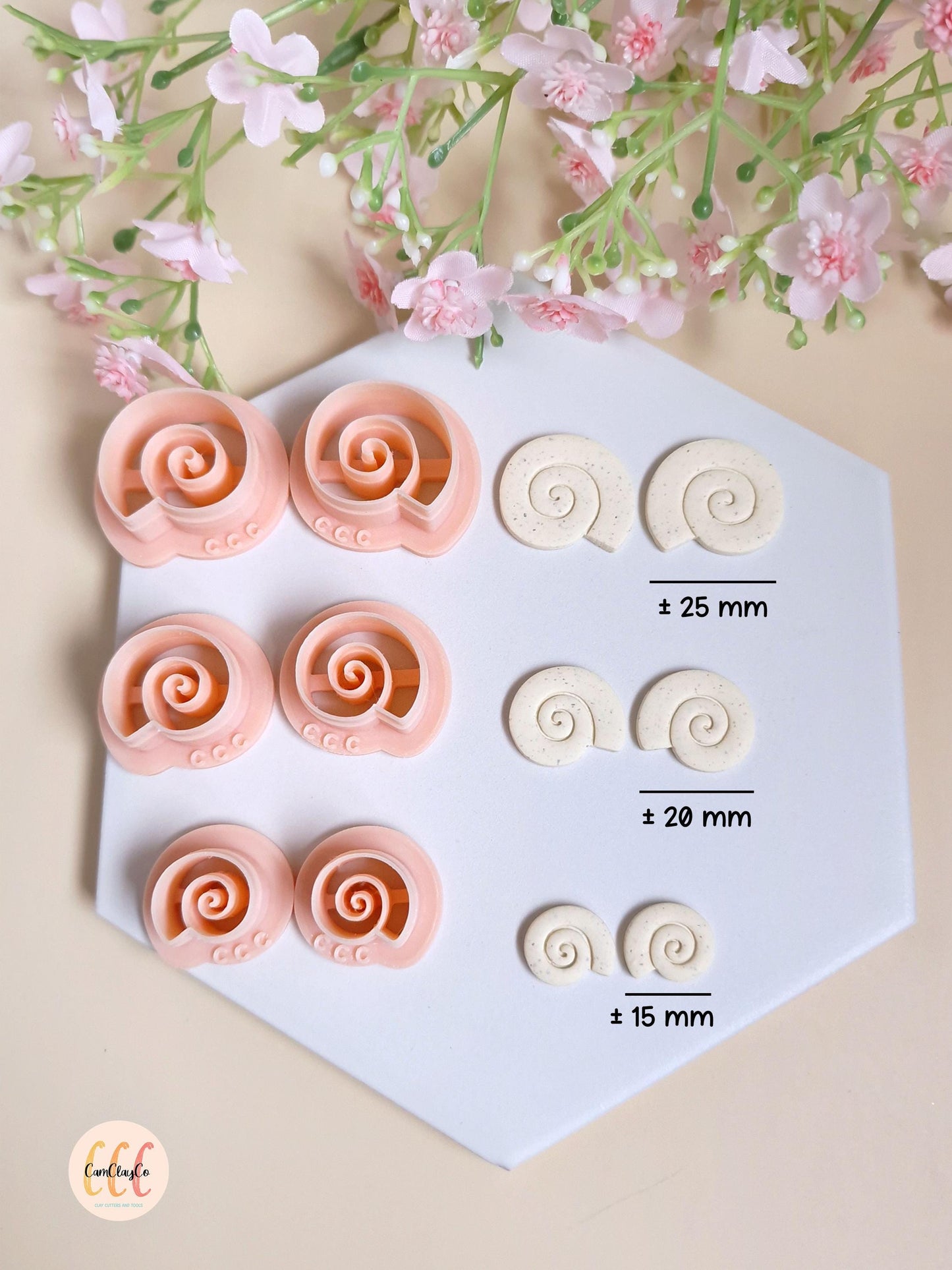 Emporte-pièces 3D en forme de coquillages escargots pour la fabrication de bijoux en argile polymère