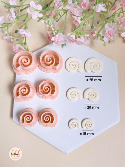 Emporte-pièces 3D en forme de coquillages escargots pour la fabrication de bijoux en argile polymère