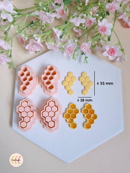 Emporte-pièces 3D en forme de nid d'abeille long pour la fabrication de bijoux en argile polymère