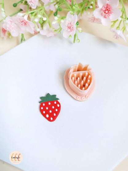 Emporte-pièces 3D en forme de fraises pour la fabrication de bijoux en argile polymère, créoles interchangeables