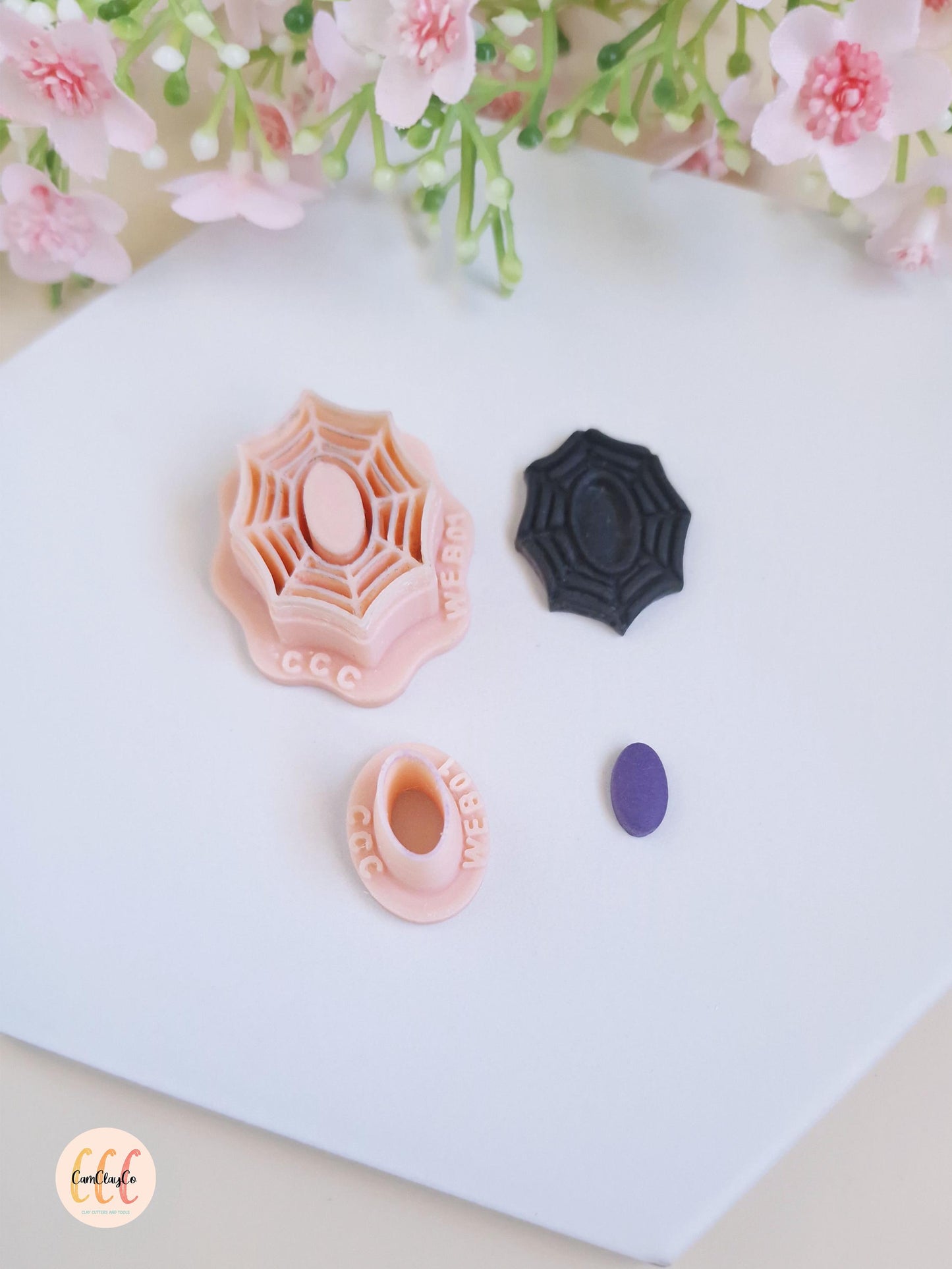 Emporte-pièces 3D en forme de toile d'araignée et effet pierre précieuse pour la fabrication de bijoux en argile polymère