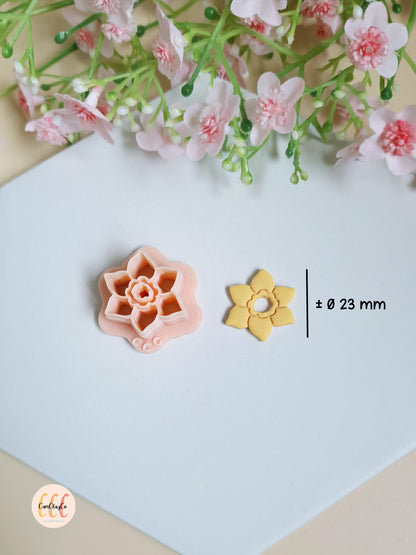 Emporte-pièce 3D en forme de narcisse pour la fabrication de bijoux en argile polymère, créoles interchangeables, pampilles