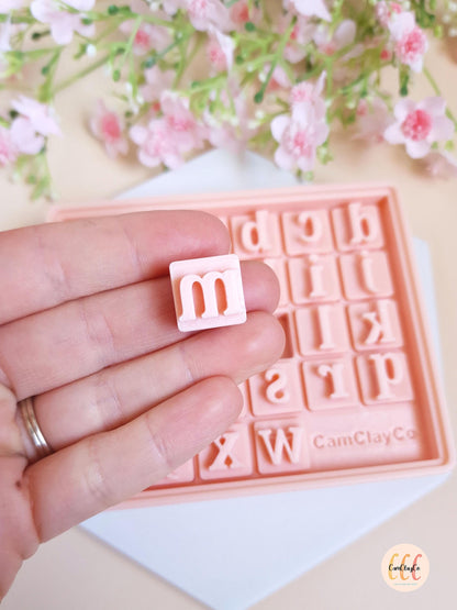 Tampons 3D alphabet pour la fabrication de bijoux en argile polymère - Minuscules 10-13 mm