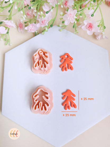 Emporte-pièces 3D en forme de corail pour la fabrication de bijoux en argile polymère, créoles interchangeables, pampilles