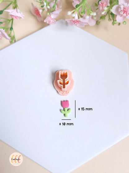 Emporte-pièces 3D en forme de tulipes avec tiges pour la fabrication de bijoux en argile polymère