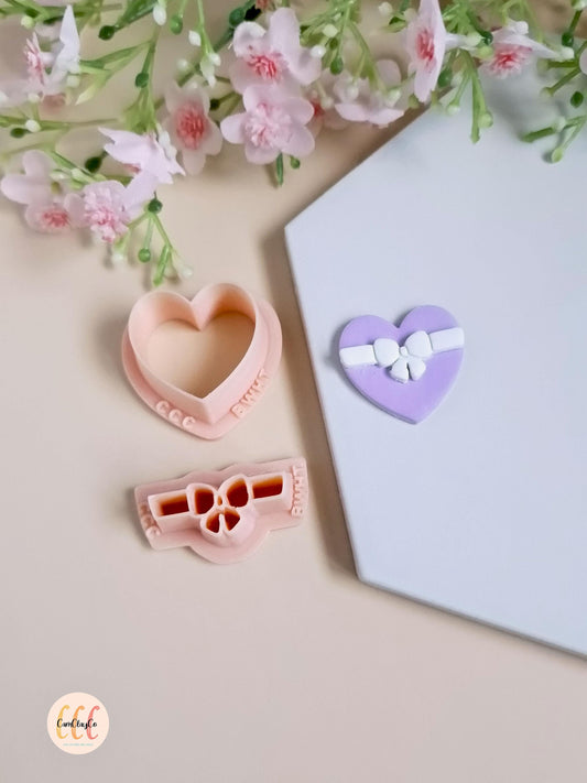 Set d'emporte-pièces 3D en forme de cœur et de nœud pour la fabrication de bijoux en argile polymère