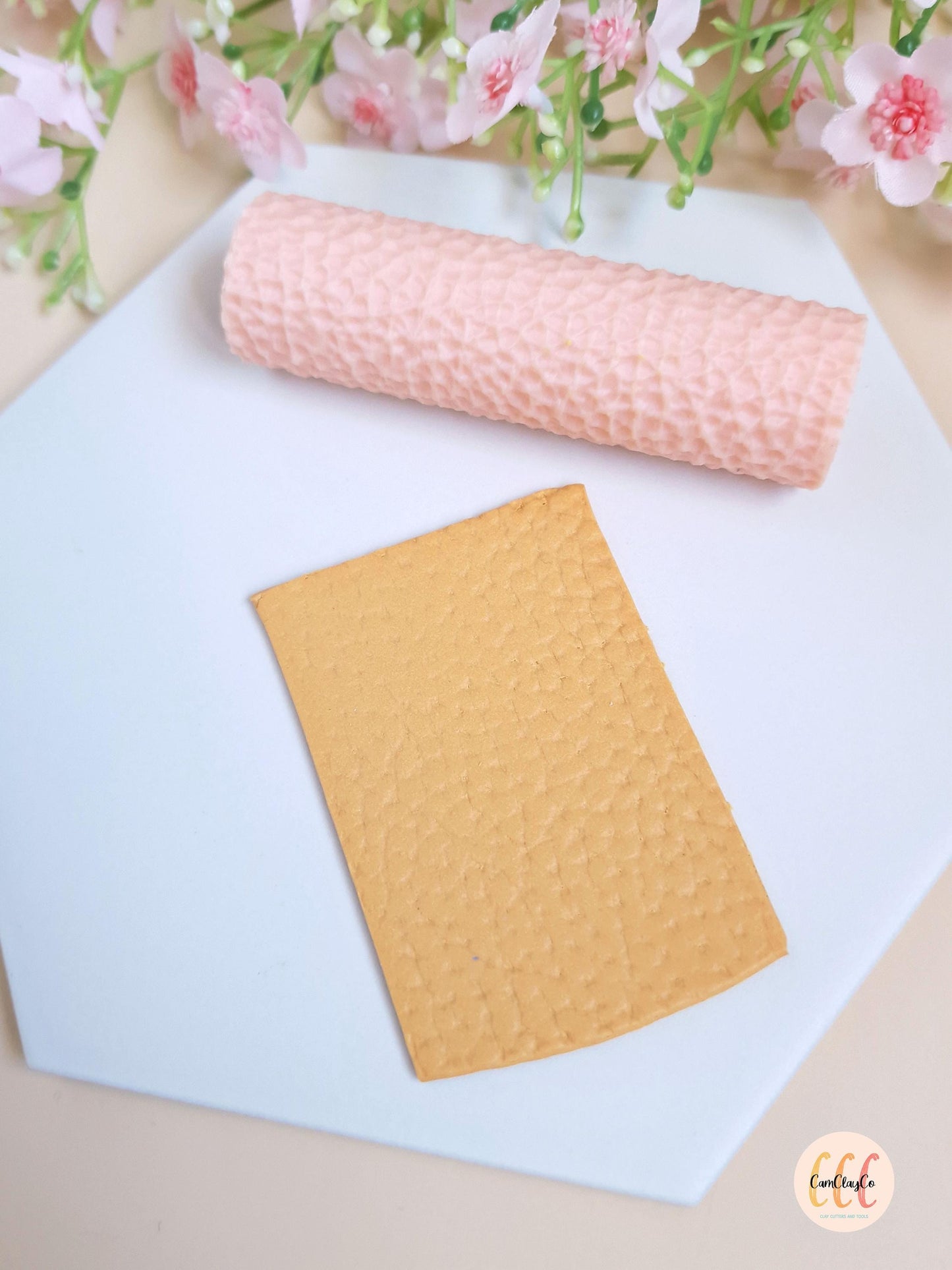 Rouleau texture 3D effet cuir pour la fabrication de bijoux en argile polymère