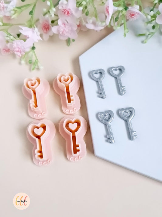 Emporte-pièces 3D en forme de clés pour la fabrication de bijoux en argile polymère, créoles interchangeables, pampilles