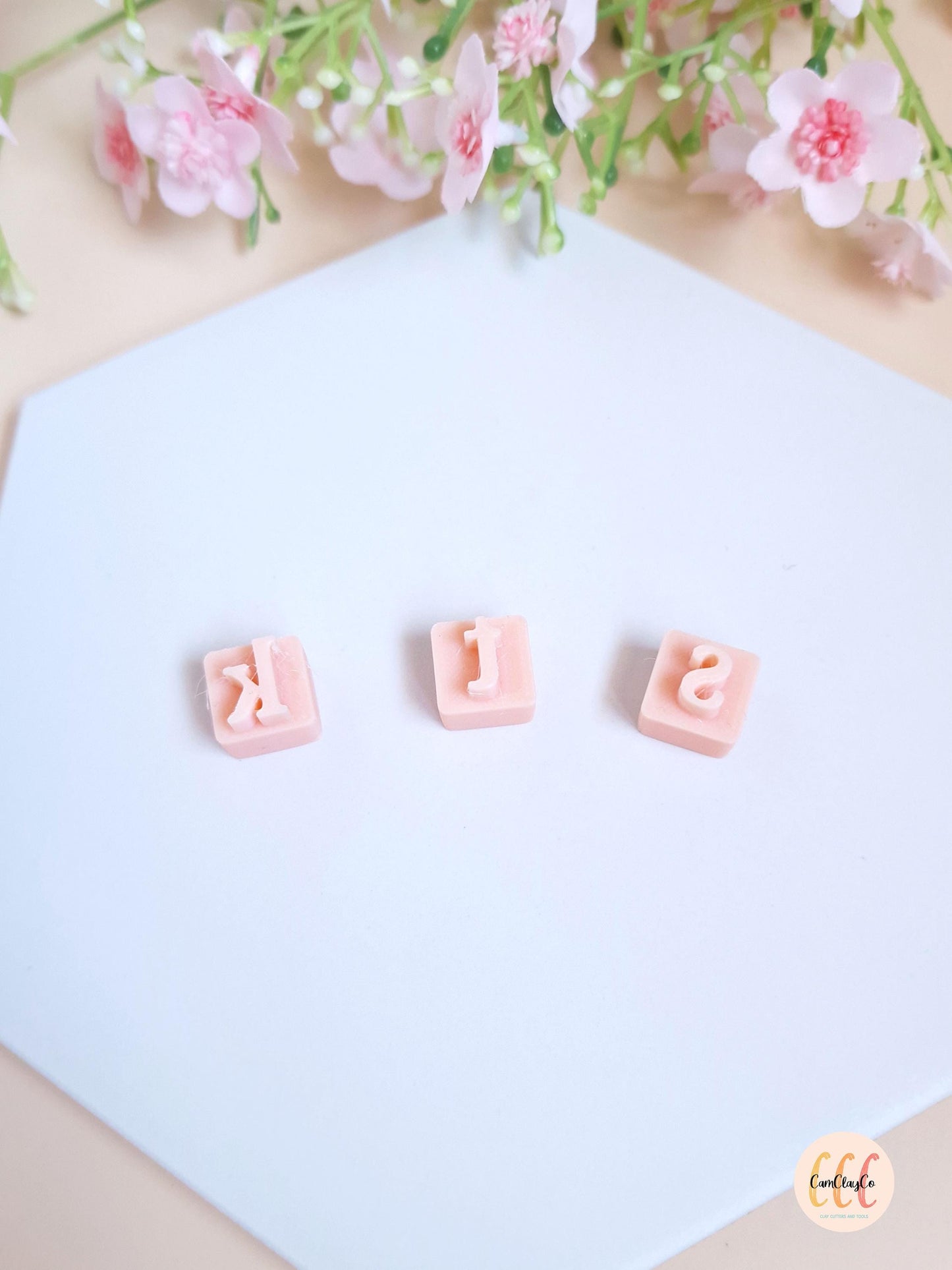 Tampons 3D alphabet pour la fabrication de bijoux en argile polymère - Minuscules 7-10 mm