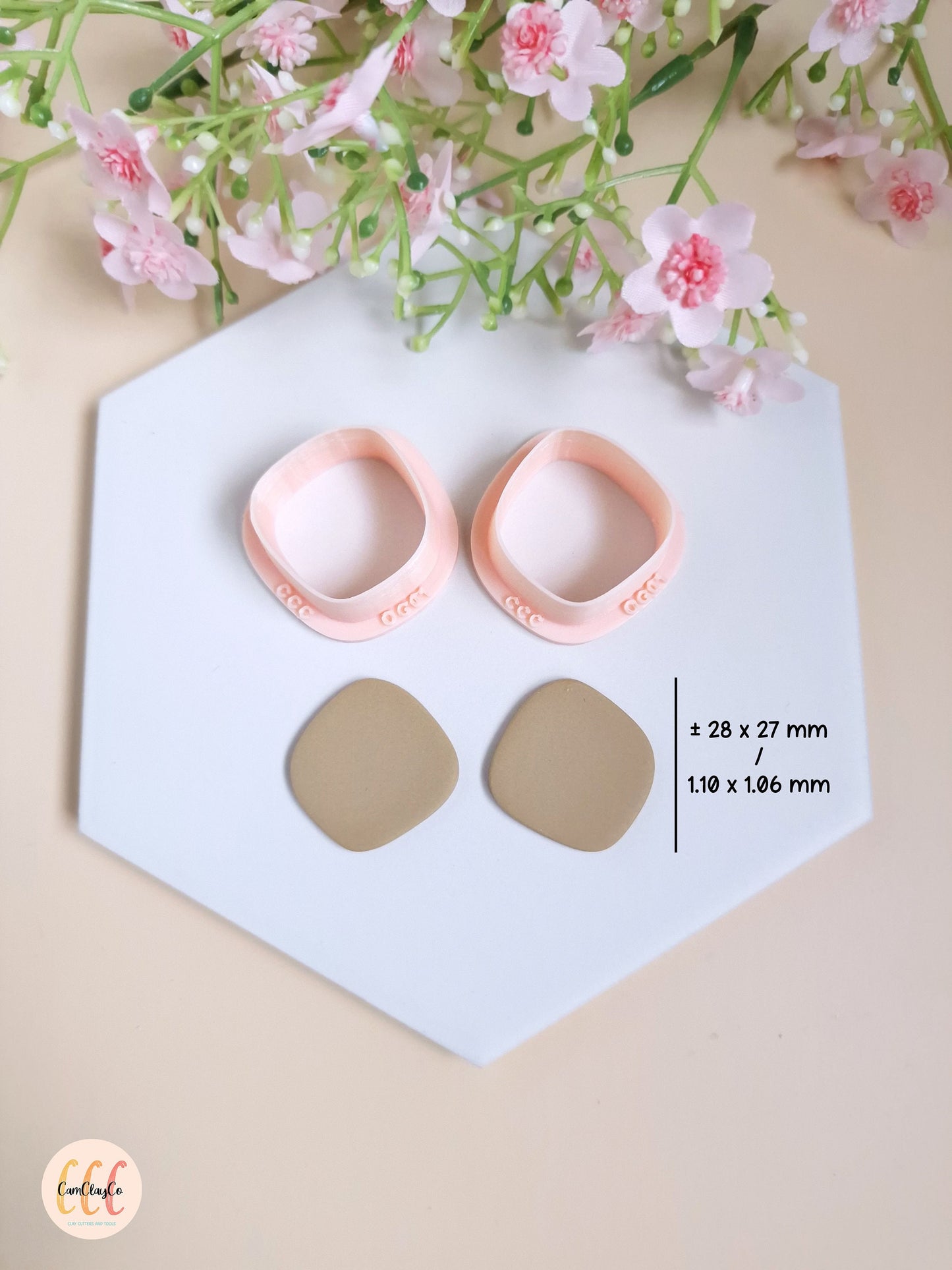 Set de deux emporte-pièces miroir pour la fabrication de bijoux en argile polymère - OG01