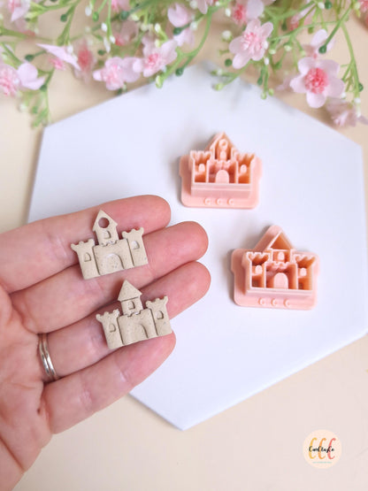 Emporte-pièces 3D en forme de château de sable pour la fabrication de bijoux en argile polymère, créoles interchangeables, pampilles
