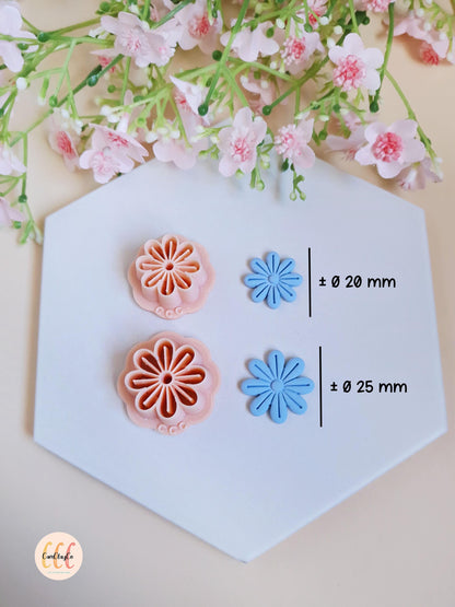 Emporte-pièces 3D fleurs à 8 pétales longs pour la fabrication de bijoux en argile polymère, créoles interchangeables, pampilles