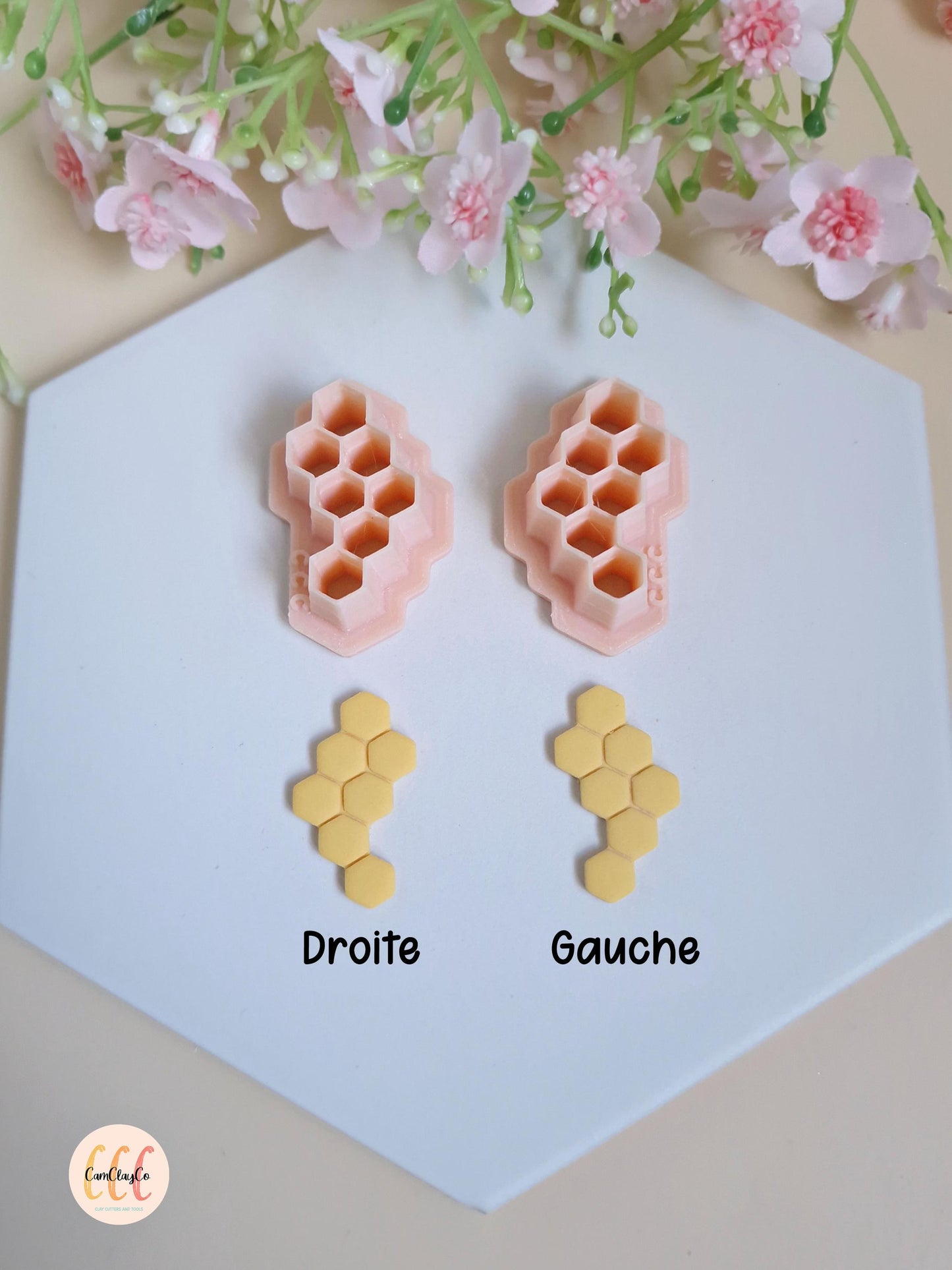 Emporte-pièces 3D en forme de nid d'abeille long pour la fabrication de bijoux en argile polymère