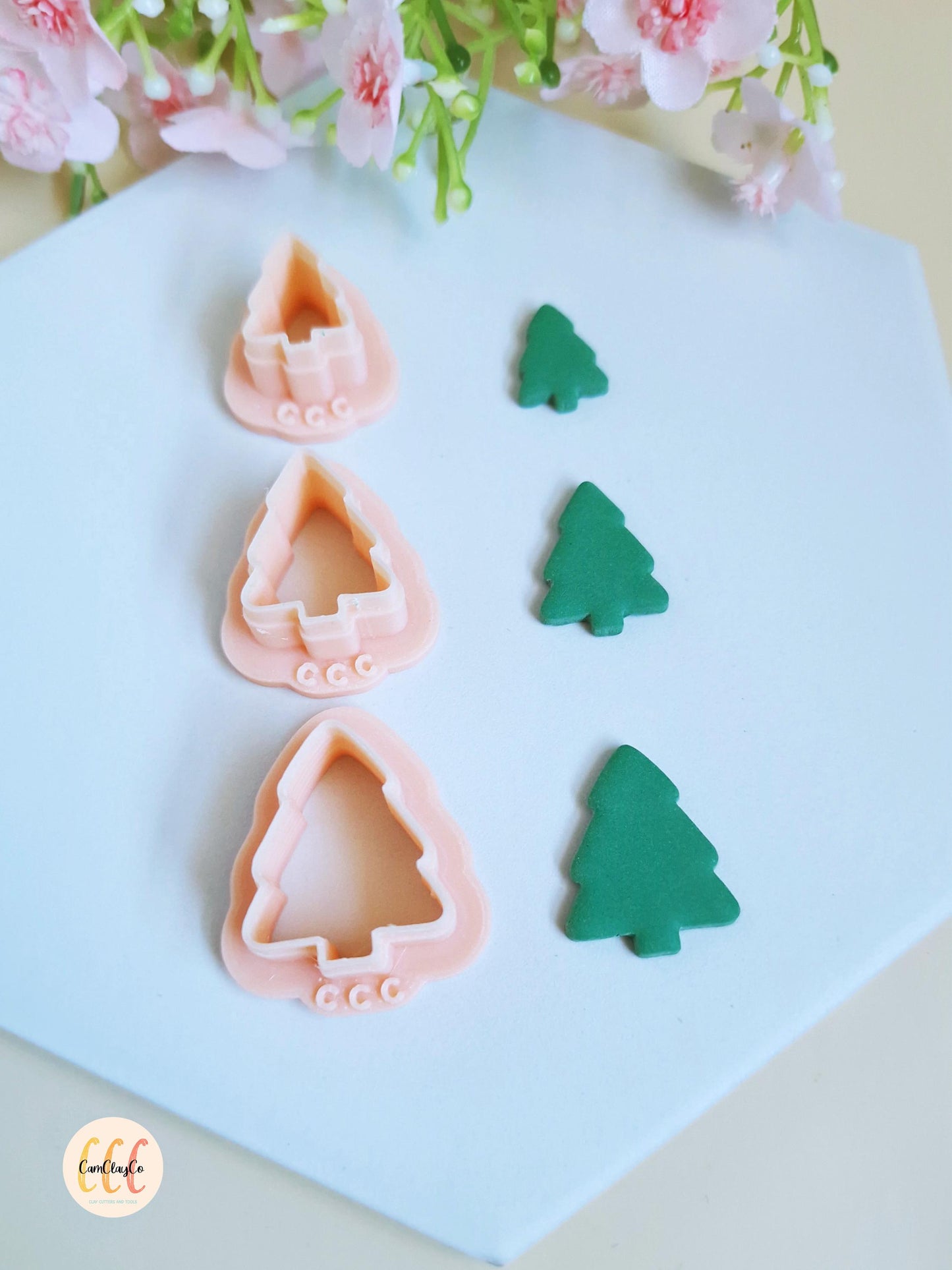 Emporte-pièce 3D en forme de sapins pour la fabrication de bijoux en argile polymère