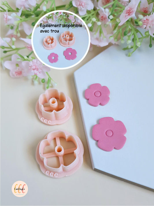 Emporte-pièces 3D fleurs à 5 pétales larges pour la fabrication de bijoux en argile polymère, créoles interchangeables, pampilles