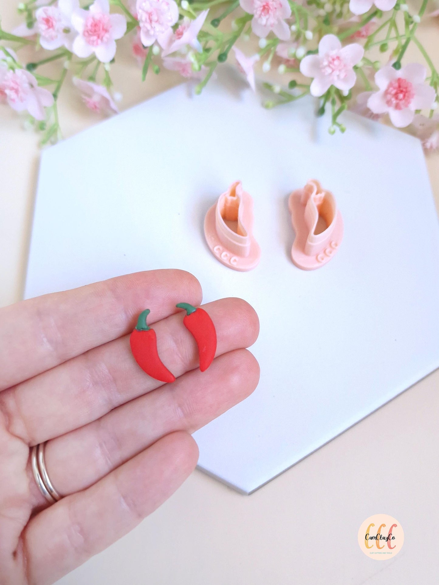 Emporte-pièce 3D en forme de piment pour fabrication de bijoux en argile polymère