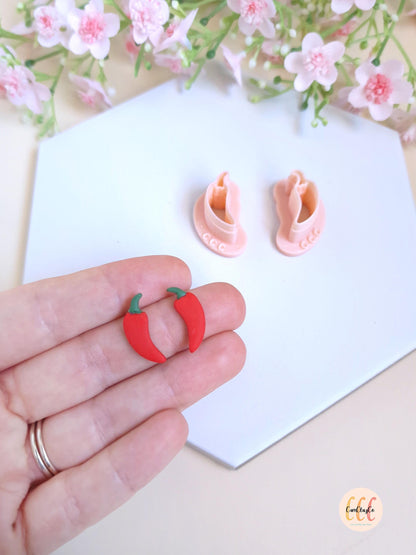 Emporte-pièce 3D en forme de piment pour fabrication de bijoux en argile polymère