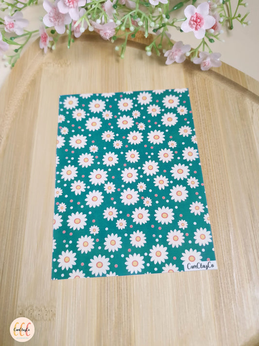 Feuille de transfert soluble à l'eau pour la fabrication de bijoux en argile polymère - Flowers 07