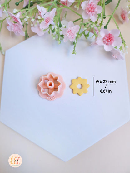 Emporte-pièce 3D en forme de fleur 8 pétales pointus pour la fabrication de bijoux en argile polymère, créoles interchangeables, pampilles