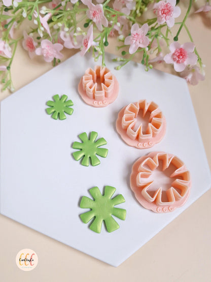 Emporte-pièces 3D en forme de fleurs 8 pétales carrés pour la fabrication de bijoux en argile polymère, créoles interchangeables, pampilles