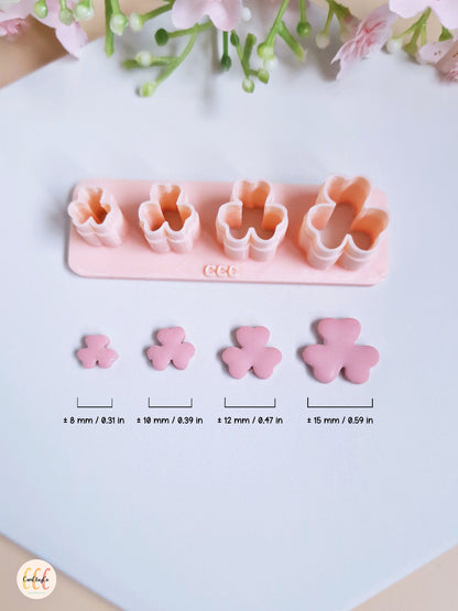 Emporte-pièce 3D en forme de pétales pour la fabrication de bijoux en argile polymère - Set pétales 4 tailles 01