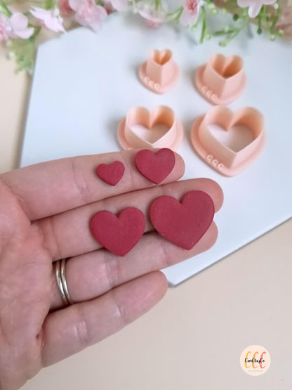 Emporte-pièces 3D en forme de cœurs simples pour la fabrication de bijoux en argile polymère