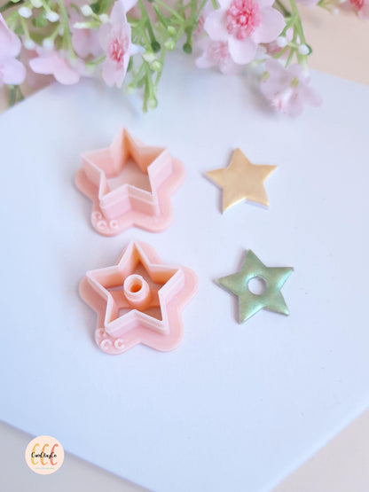 Emporte-pièces 3D en forme d'étoiles pour la fabrication de bijoux en argile polymère, pampilles pour créoles interchangeables