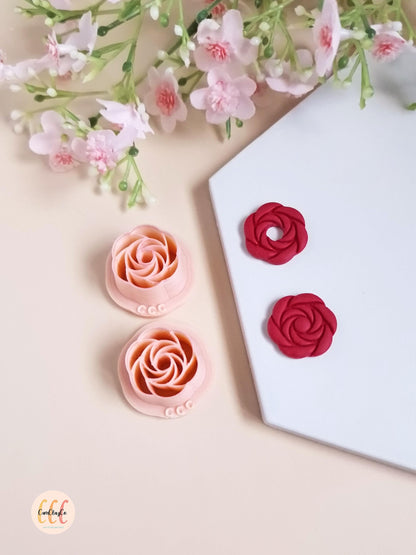 Emporte-pièces 3D en forme de roses pour la fabrication de bijoux en argile polymère, créoles interchangeables, pampilles