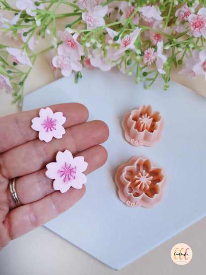 Emporte-pièces 3D fleurs de cerisiers pour la fabrication de bijoux en argile polymère, créoles interchangeables, pampilles