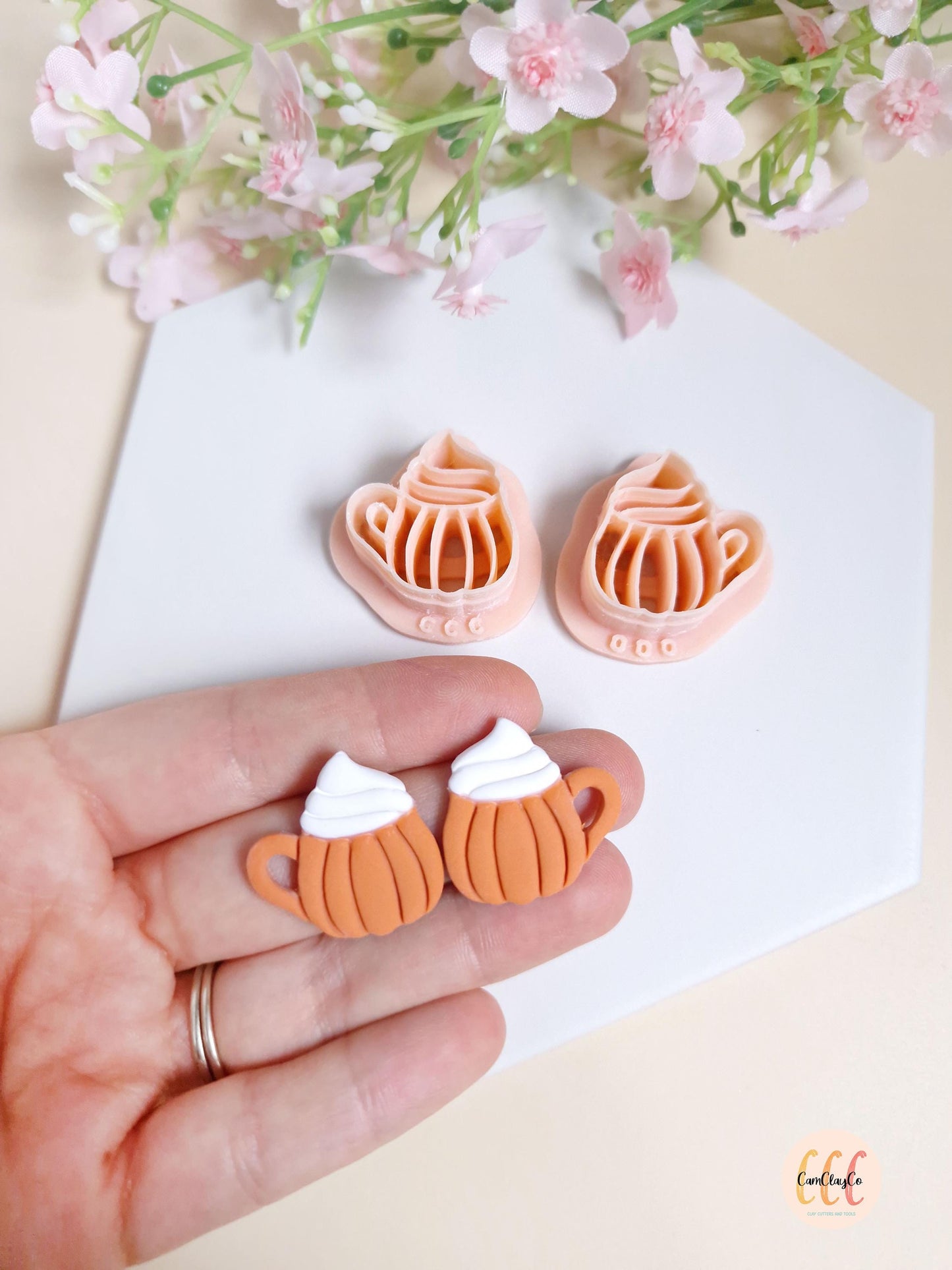 Emporte-pièces 3D en forme de tasses citrouilles pour la fabrication de bijoux en argile polymère