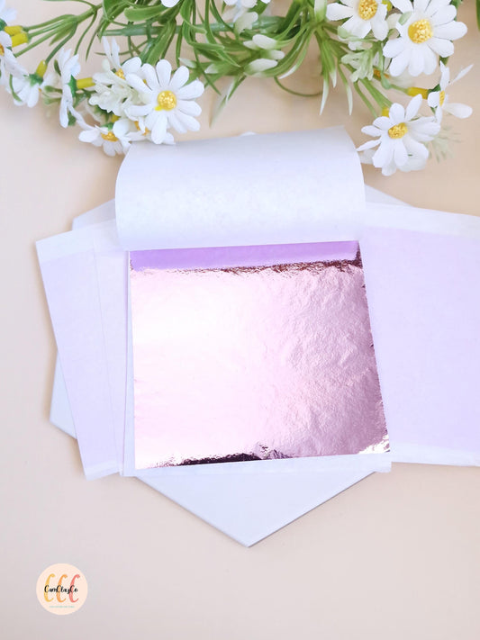 10 feuilles d'or - Rose violet - Outil pour argile polymère et résine