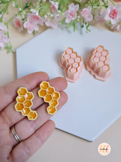 Emporte-pièces 3D en forme de nid d'abeille long pour la fabrication de bijoux en argile polymère