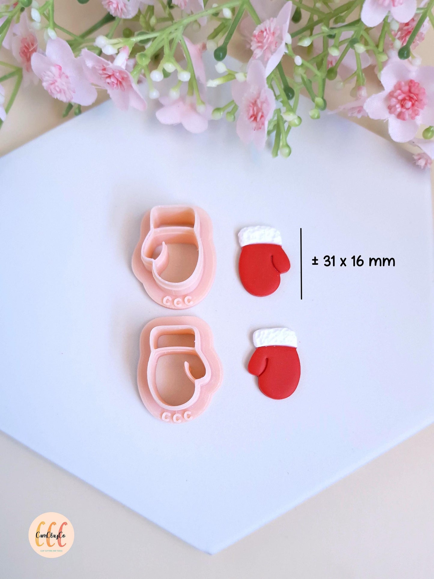 Emporte-pièces 3D en forme de moufles, gants de Noël pour la fabrication de bijoux en argile polymère