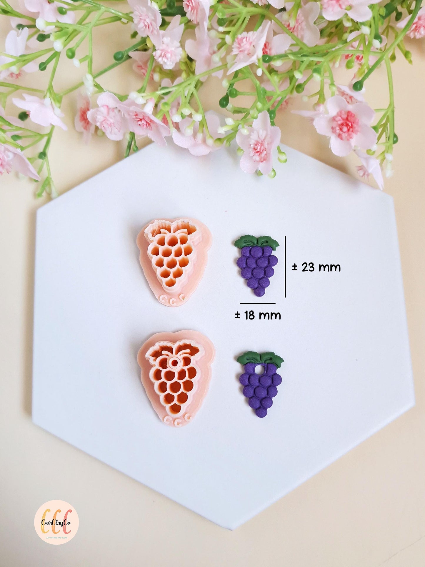 Emporte-pièces 3D en forme de raisin pour la fabrication de bijoux en argile polymère, créoles interchangeables