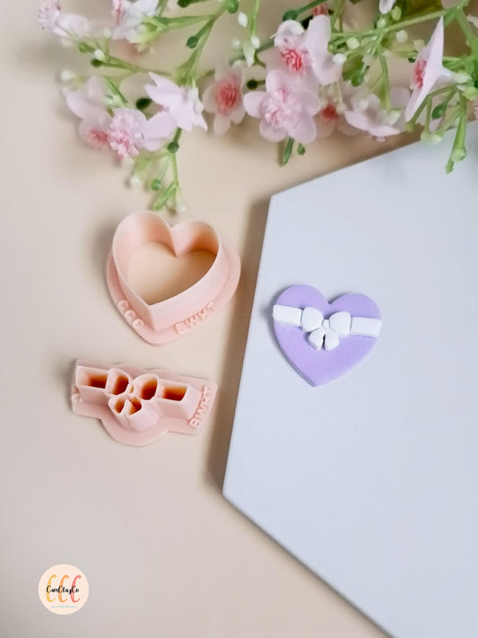 Set d'emporte-pièces 3D en forme de cœur et de nœud pour la fabrication de bijoux en argile polymère