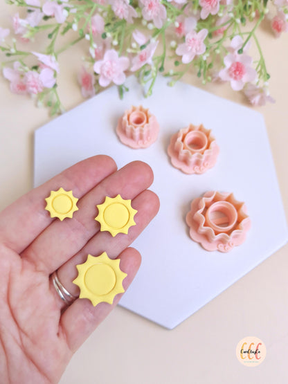 Emporte-pièces 3D en forme de soleil pour la fabrication de bijoux en argile polymère, créoles interchangeables, pampilles