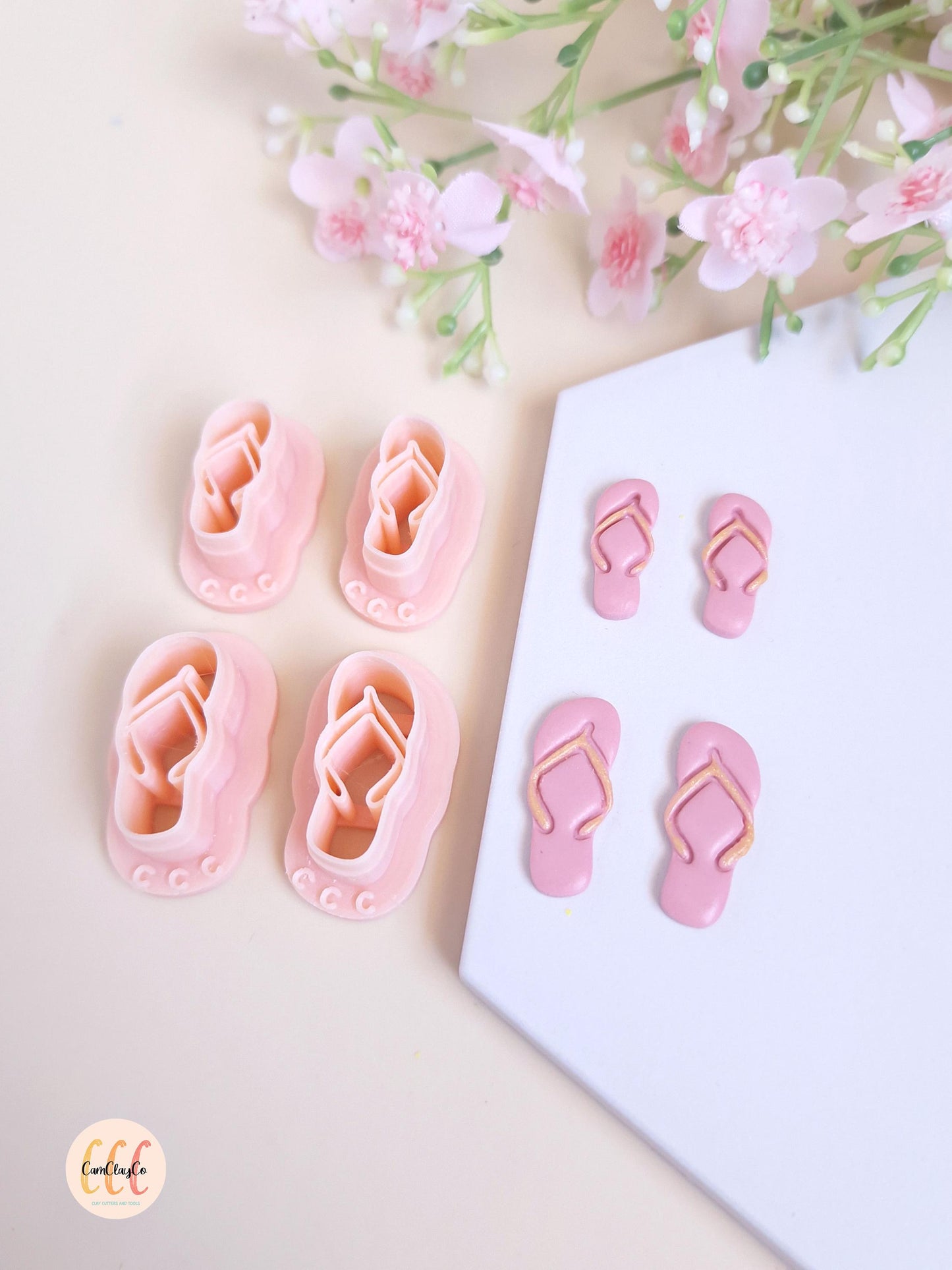 Emporte-pièces 3D en forme de tongs, flip flop pour la fabrication de bijoux en argile polymère
