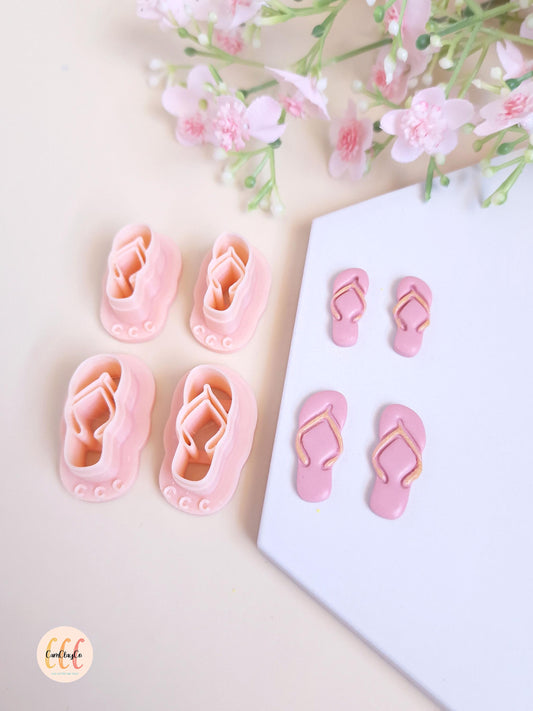 Emporte-pièces 3D en forme de tongs, flip flop pour la fabrication de bijoux en argile polymère