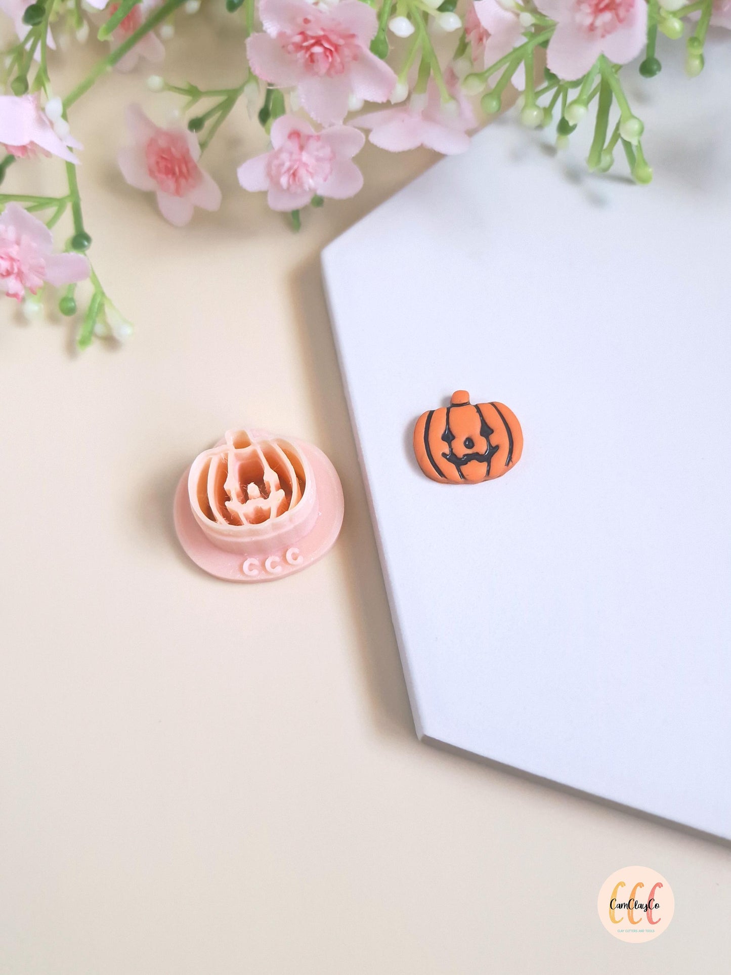 Emporte-pièce 3D en forme de citrouille Halloween, Jack-o-lantern, pour la fabrication de bijoux en argile polymère