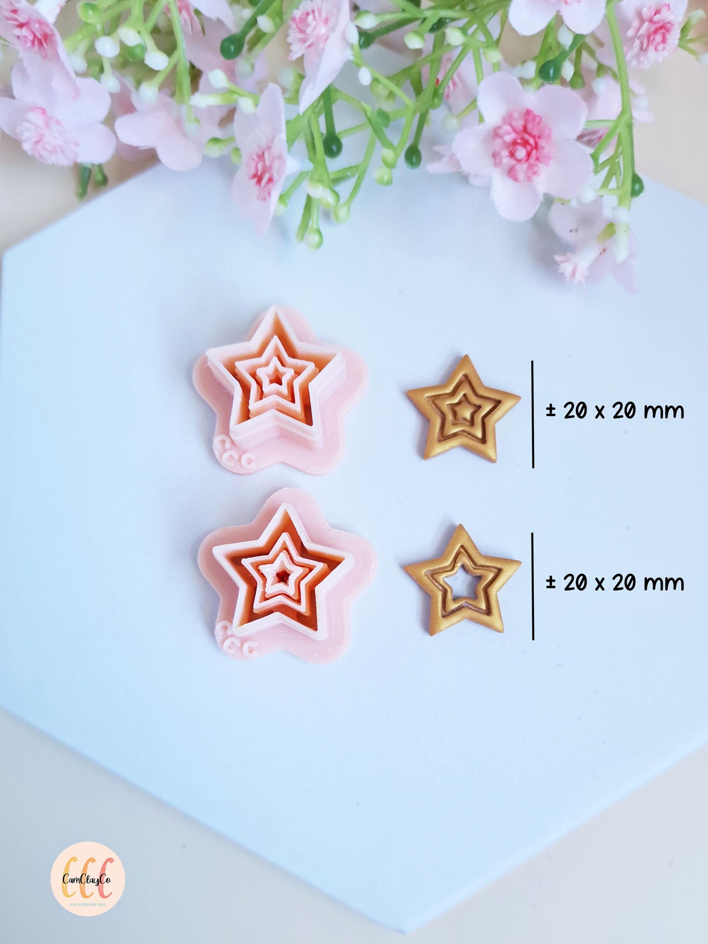 Emporte-pièces 3D en forme d'étoiles pour la fabrication de bijoux en argile polymère, pampilles pour créoles interchangeables