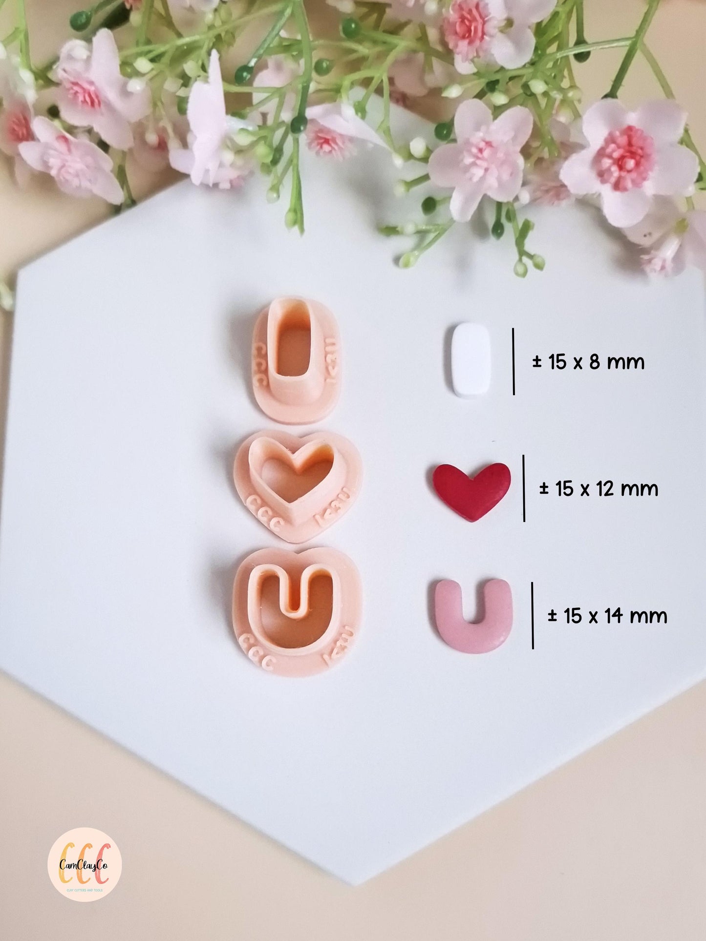 Set d'emporte-pièces 3D I LOVE U pour la fabrication de bijoux en argile polymère