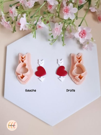 Emporte-pièces 3D en forme de cœurs et flèches pour la fabrication de bijoux en argile polymère