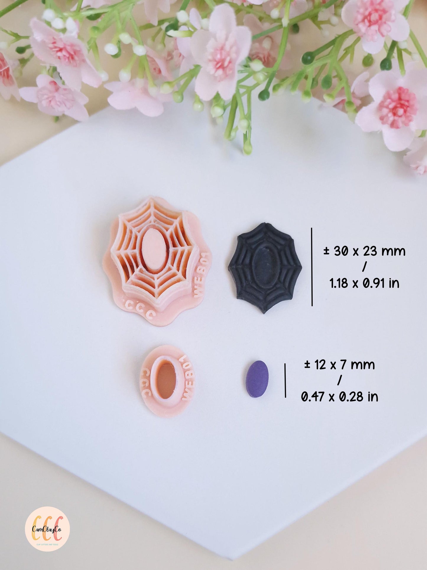 Emporte-pièces 3D en forme de toile d'araignée et effet pierre précieuse pour la fabrication de bijoux en argile polymère