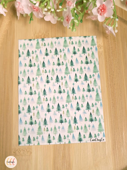 Feuille de transfert soluble à l'eau - Sapins 02