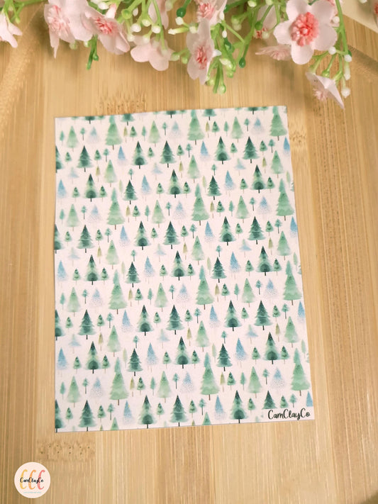 Feuille de transfert soluble à l'eau - Sapins 02